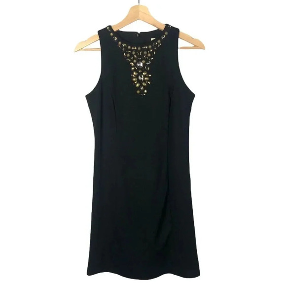 MICHAEL Michael Kors Black High Neck Jeweled Embellished Dress S - Picture 1 of 6